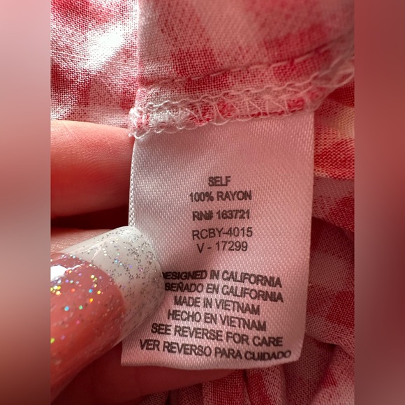 bebop Strawberry Gingham Maxi Dress Cottagecore Smocked Picnic Summer Flowy S - Picture 10 of 10